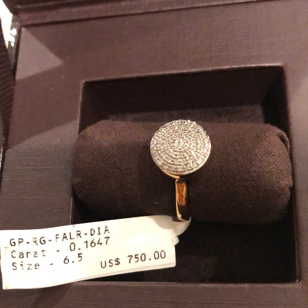 MONICA VINADER Gold Pavé Circle Ring